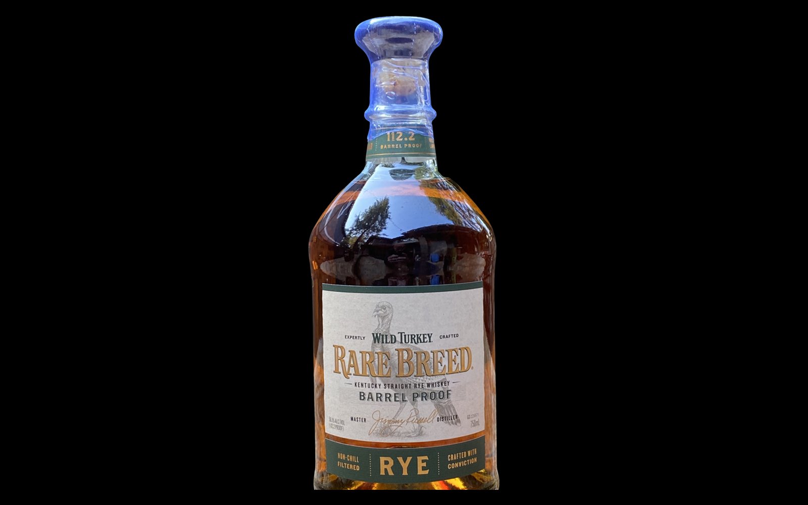 Wild Turkey Rare Breed barrel proof rye whiskey bottle
